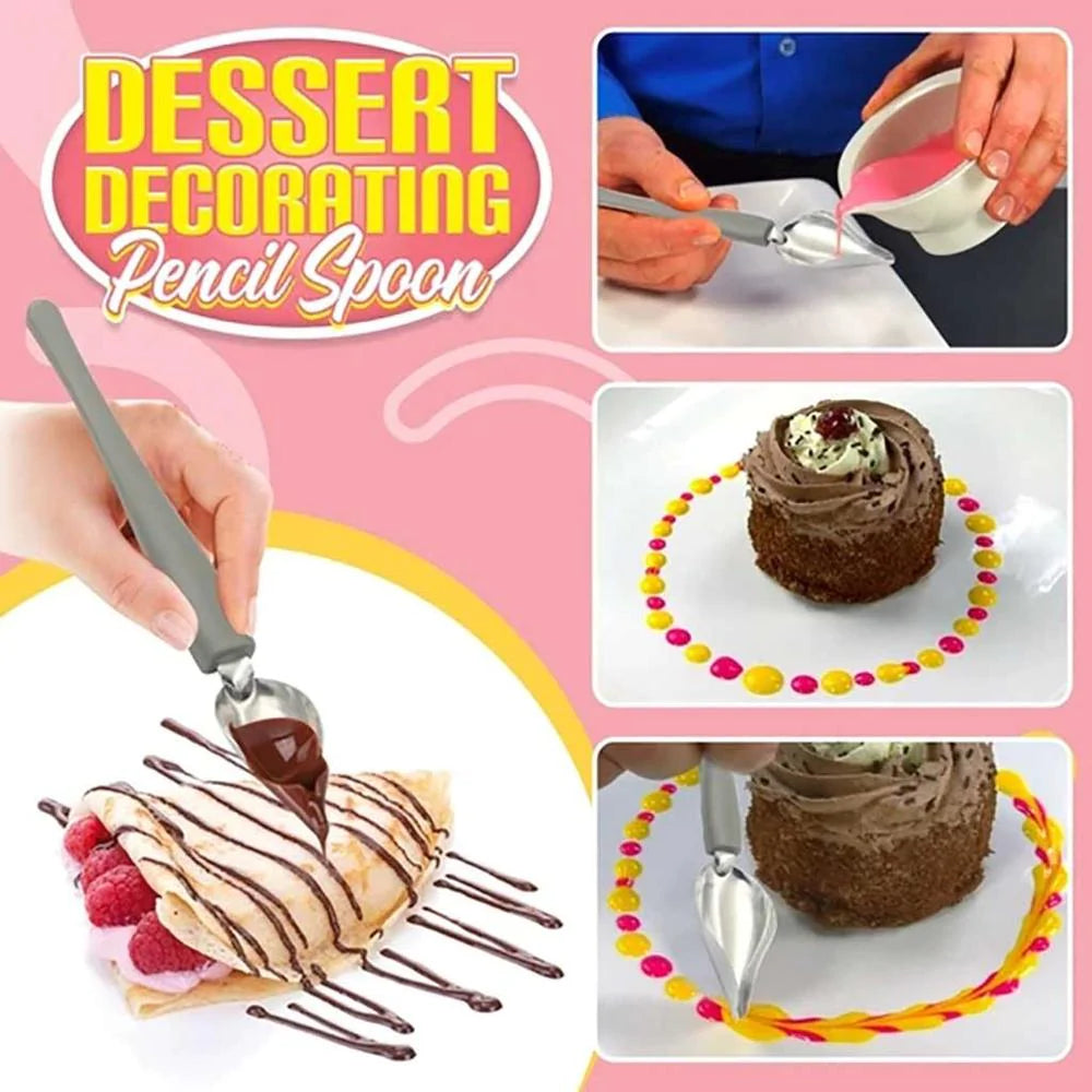 Creative Deco Gastronomy Spoon Design Sauce Dressing Plate Dessert