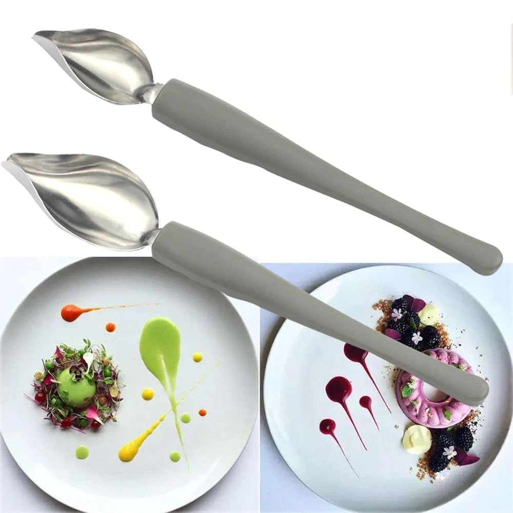 Creative Deco Gastronomy Spoon Design Sauce Dressing Plate Dessert