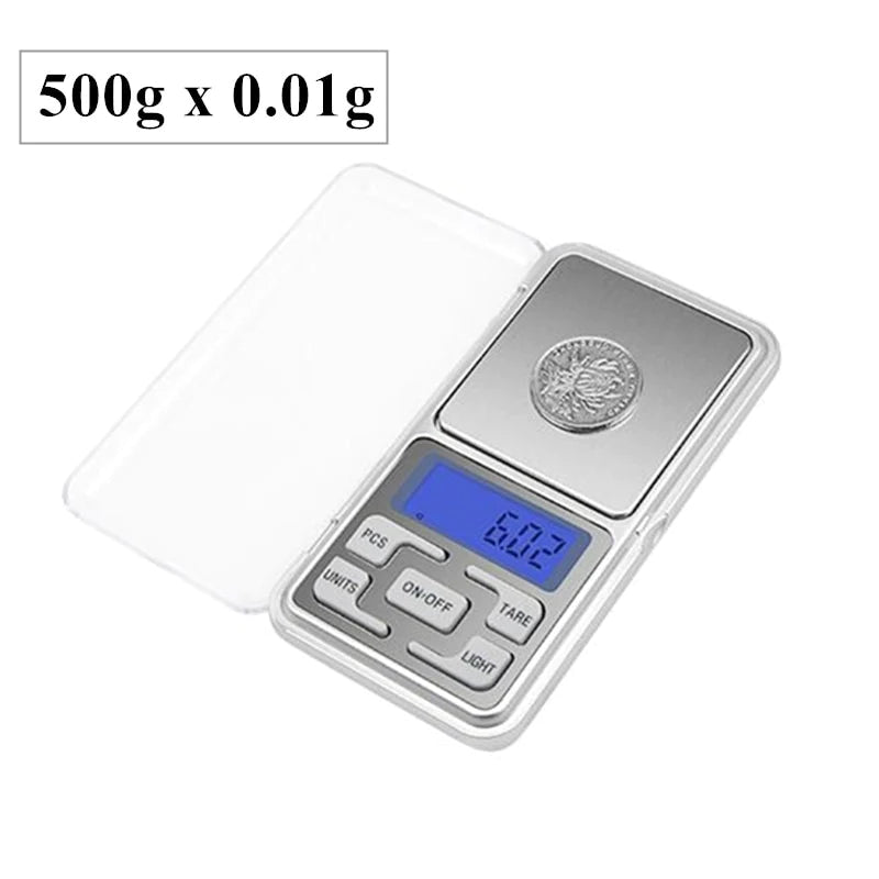 Mini Pocket Digital Scale 100/200/300/500g 0.01/0.1g, High Accuracy, Backlight