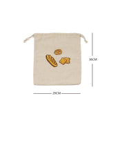 Thumbnail for Cotton Linen Bread Bags, Reusable Drawstring Bag For Loaf Artisan Bread Storage Bag, Linen Bread Bags For Baguette