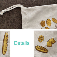 Thumbnail for Cotton Linen Bread Bags, Reusable Drawstring Bag For Loaf Artisan Bread Storage Bag, Linen Bread Bags For Baguette