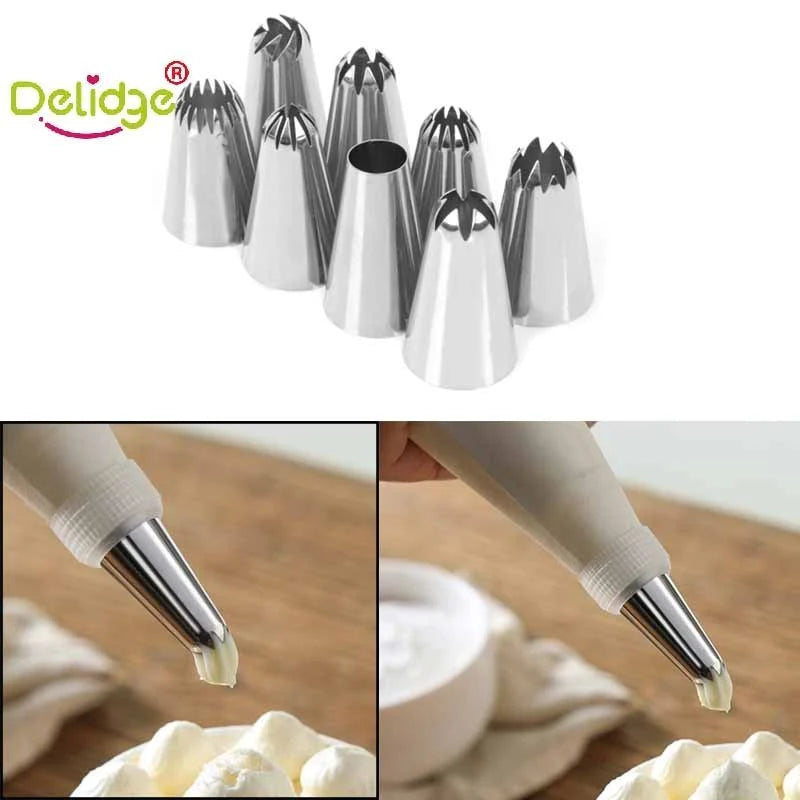 8 pcs/set Large Size Cake Nozzles