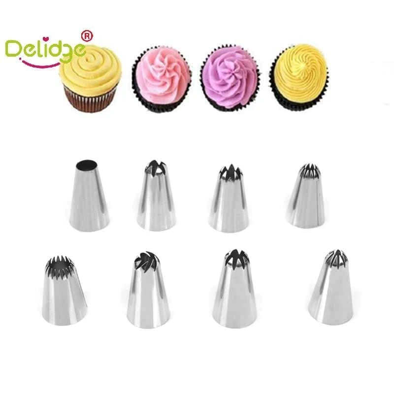 8 pcs/set Large Size Cake Nozzles