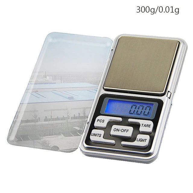 Mini Pocket Digital Scale 100/200/300/500g 0.01/0.1g, High Accuracy, Backlight