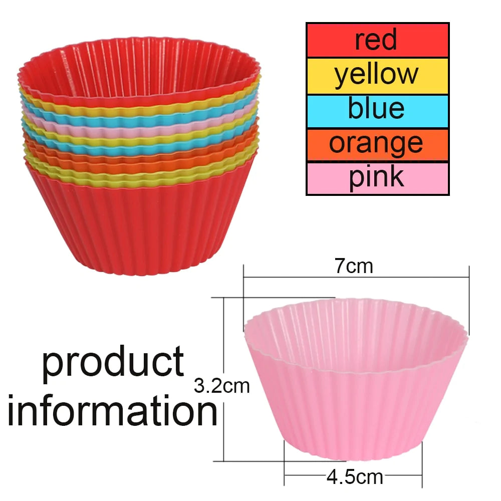 Reusable Silicone Baking Cups, Muffin and Cupcake, Pack of 12