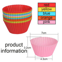 Thumbnail for Reusable Silicone Baking Cups, Muffin and Cupcake, Pack of 12