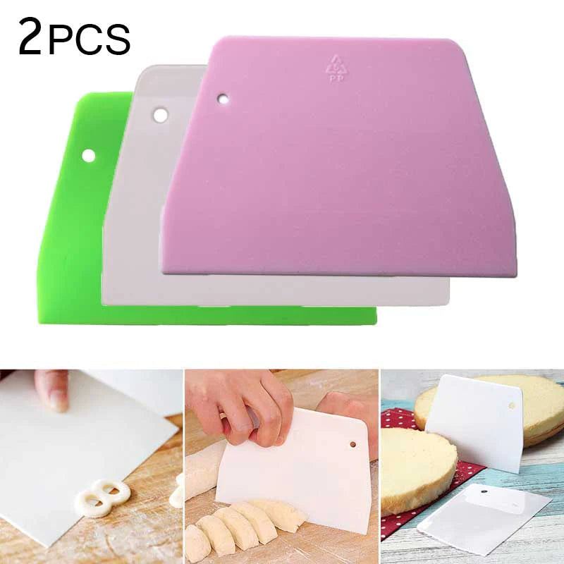 2PCS Plastic Dough Scrapers