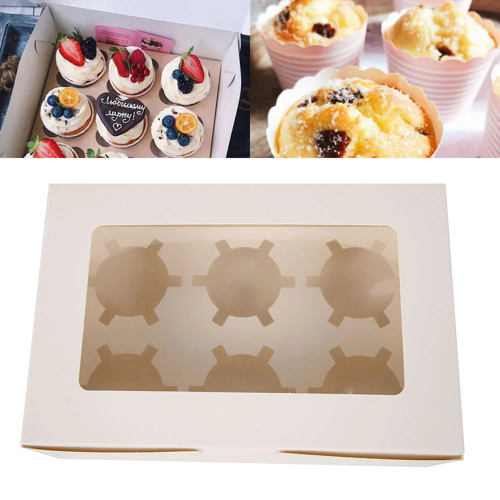 Clear Windowed Cupcake Boxes with Removable Tray
