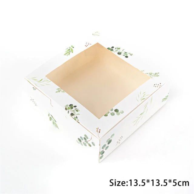 5pcs Baking Packing Box With Clear Window Cookie Donuts Chocolate Gift