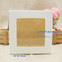 10psc White / Black / Kraft Window Cupcake Box