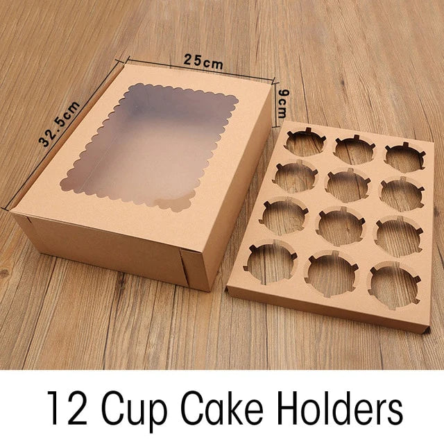 5 pcs Cupcake Box With Window, 32.5x25x9cm