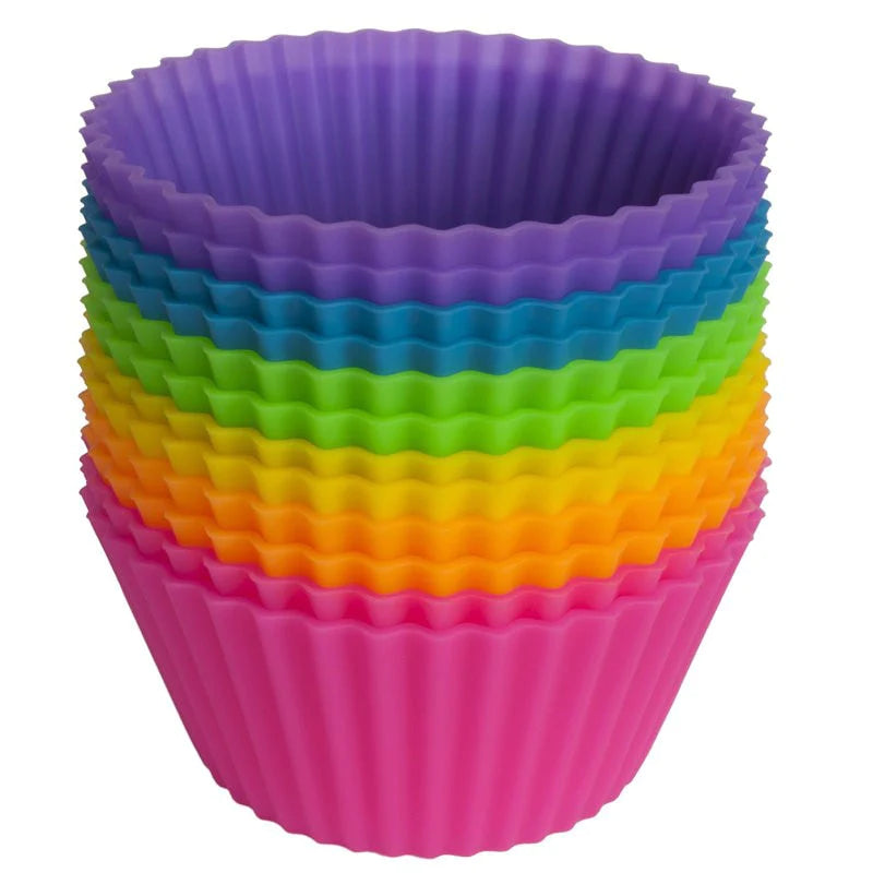 Reusable Silicone Baking Cups, Muffin and Cupcake, Pack of 12