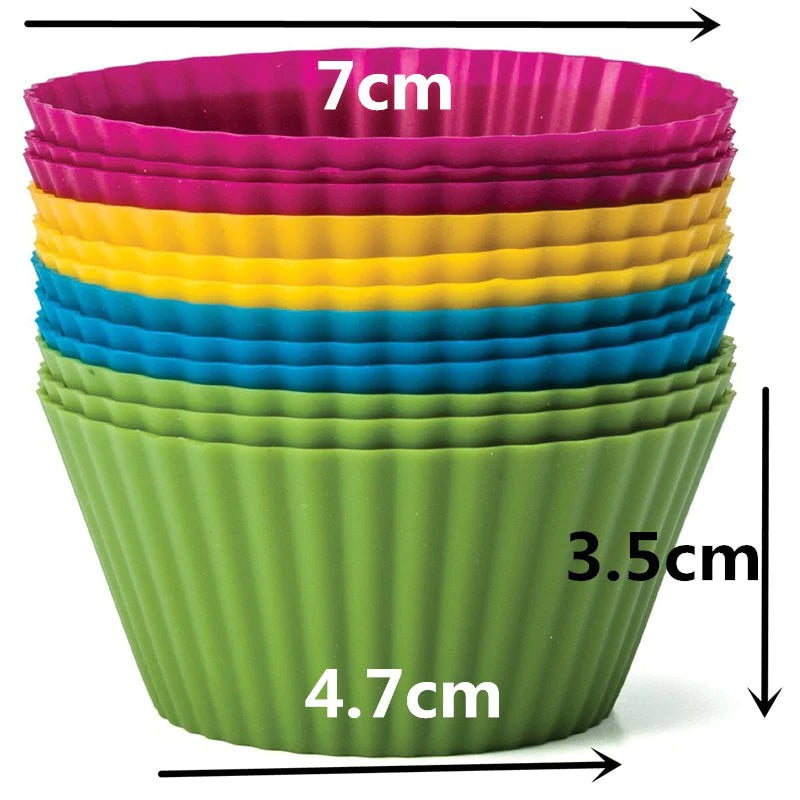 Reusable Silicone Baking Cups, Muffin and Cupcake, Pack of 12
