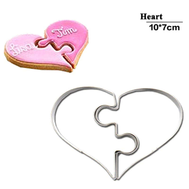 2 Pcs Heart Cookie Molds