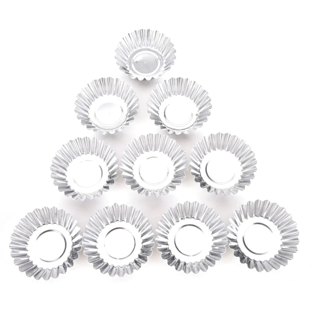 10Pcs Aluminum Tart Molds